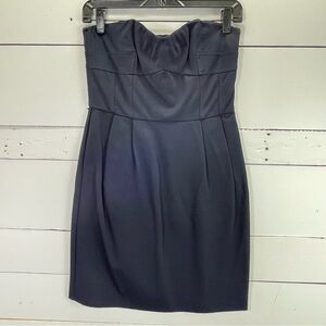 Diane Von Furstenberg Navy Stretch Ponte Strapless Dress Size 8
